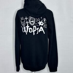 Piharmont “Utopia” Graphic Hoodie Black Medium Streetwear Pullover